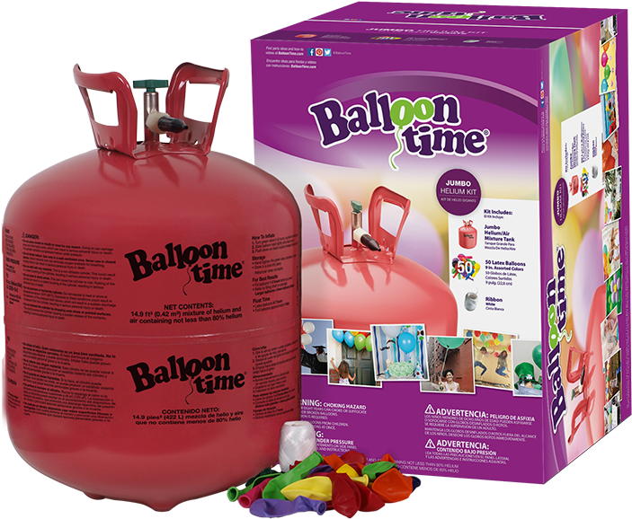 12 In Jumbo Kit Eng Sp1 - Balloon Time Jumbo Helium Tank Clipart (720x612), Png Download