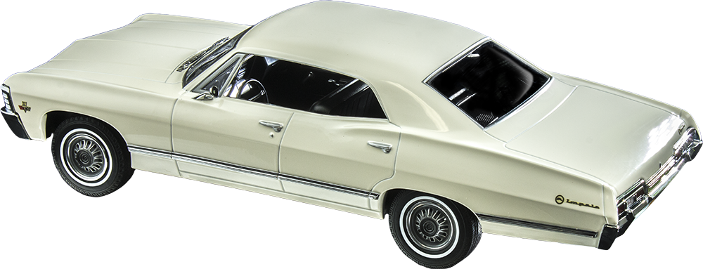 1967 White Chevrolet Impala - Classic Car Clipart (1000x383), Png Download