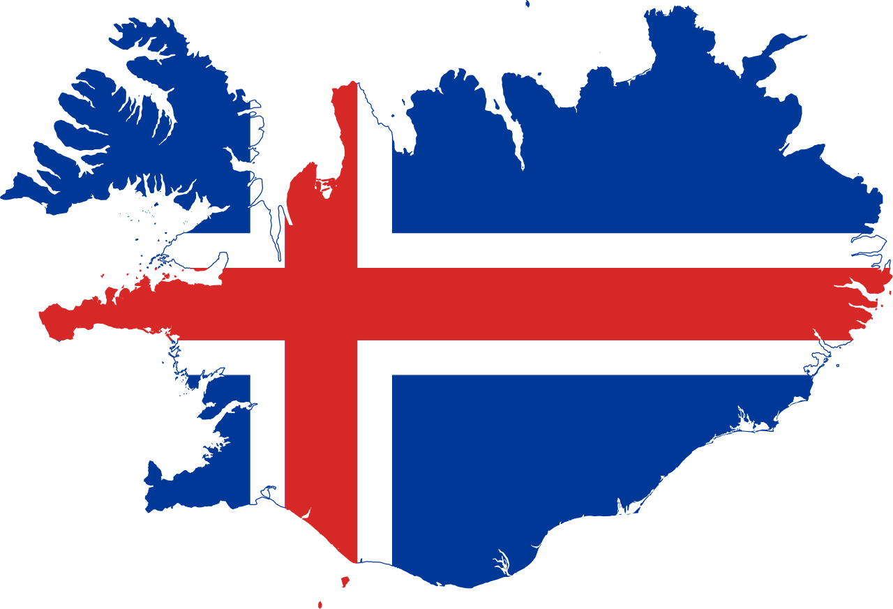 File Flag Map Of Iceland Svg Wikimedia Commons - Iceland Map And Flag Clipart (1280x873), Png Download
