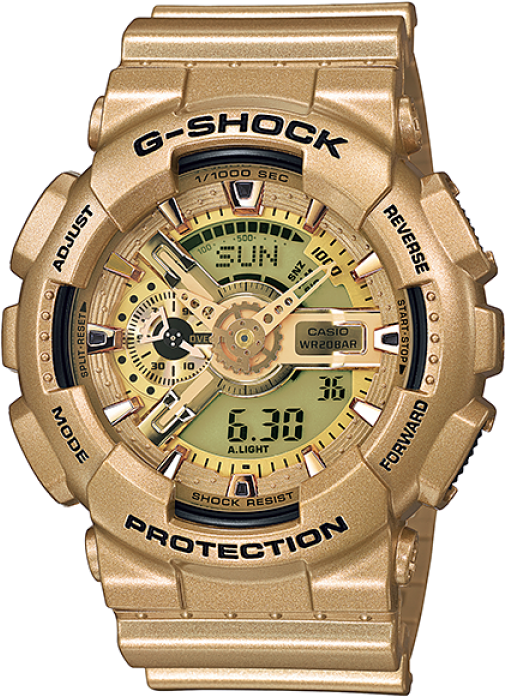 Relógio Casio G Shock Masculino Ga 110gd 9adr - G Shock Gold Color Clipart (600x720), Png Download
