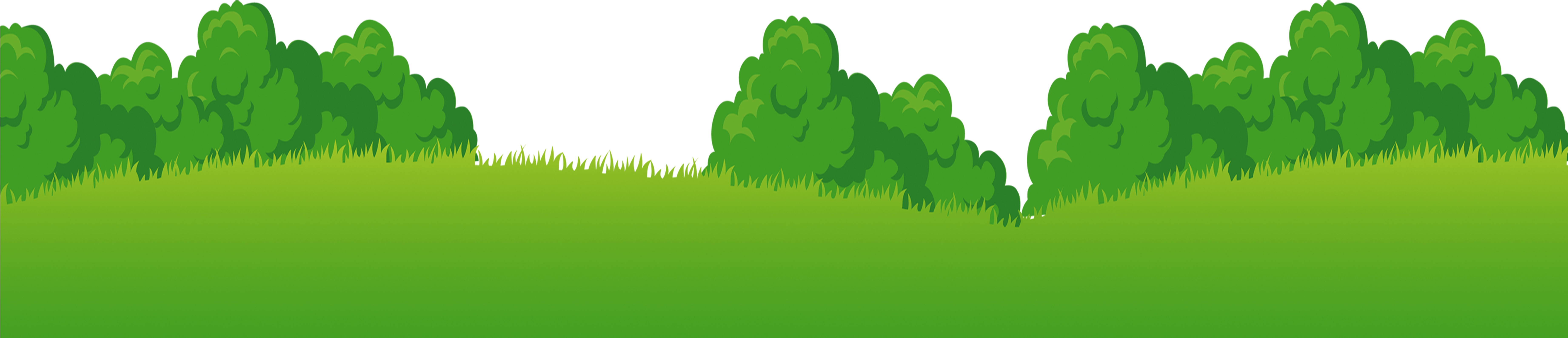 Green Grass Png Cartoon Clipart (7370x1716), Png Download