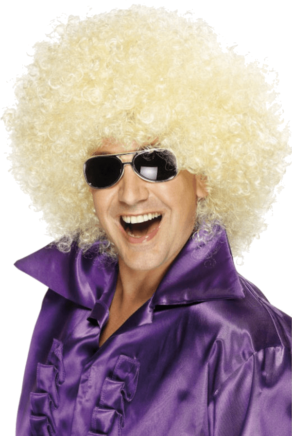 Big Afro Wig - Huge Blond Afro Clipart (600x951), Png Download
