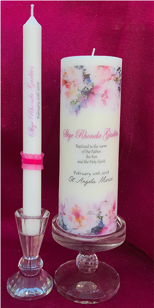 Floral Baptism Set - Unity Candle Clipart (600x600), Png Download