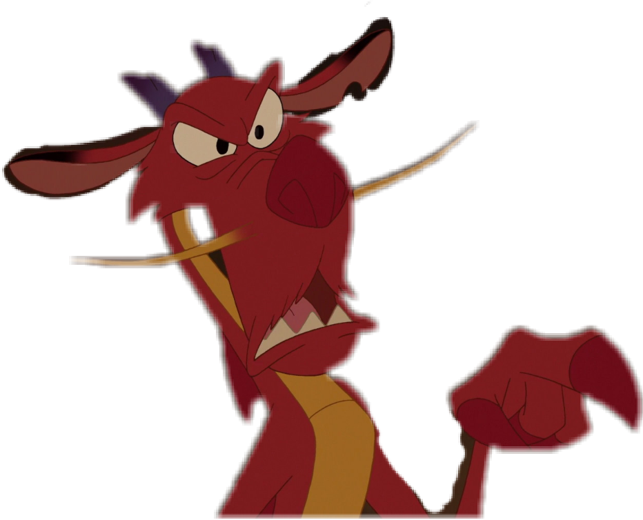 Mushu Sticker - Cartoon Clipart (932x754), Png Download