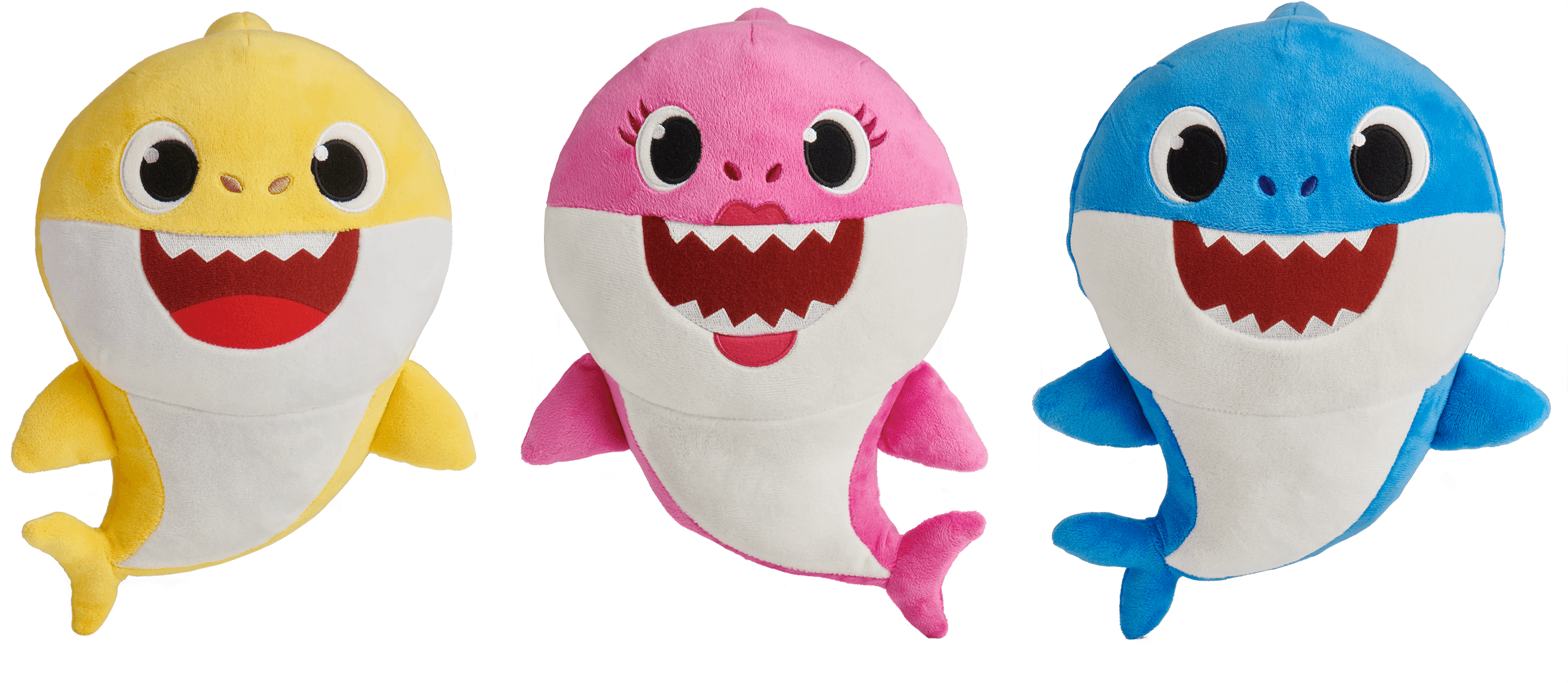 Squeeze Them To Hear The Pinkfong Baby Shark Song And - Baby Shark Plush Clipart (2932x1312), Png Download