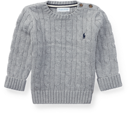 Ralph Lauren Baby Boys Cable-knit Cotton Sweater - Cardigan Clipart (506x630), Png Download