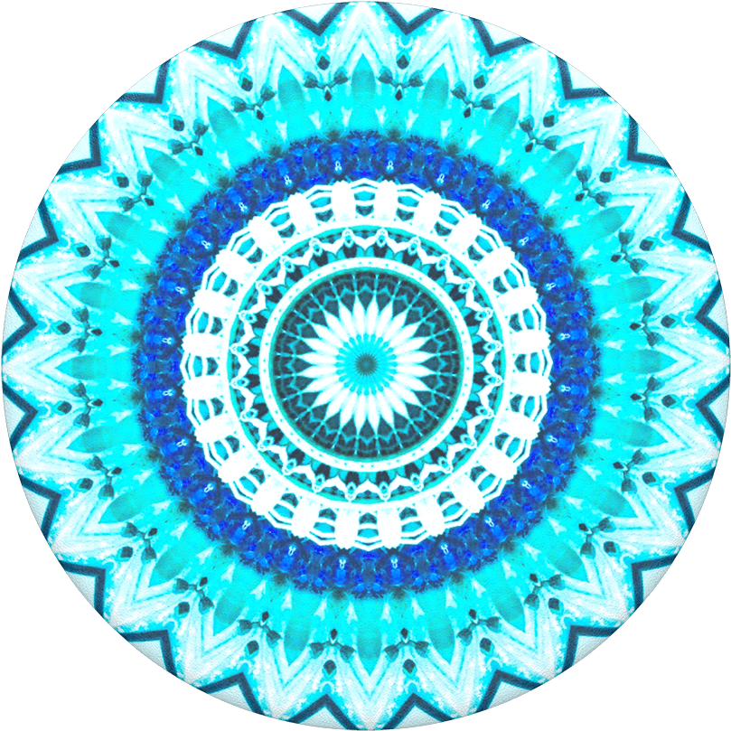Blue Floral Mandala, Popsockets - Illustration Clipart (1000x1000), Png Download