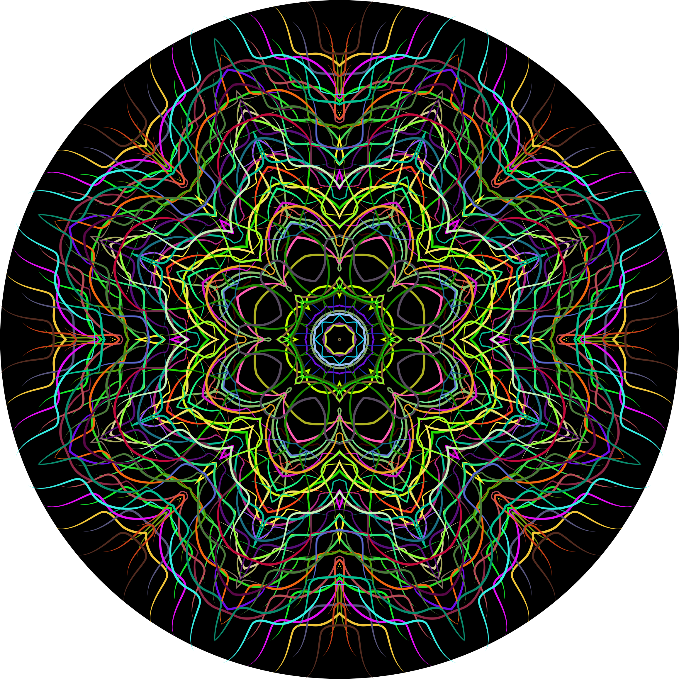 This Free Icons Png Design Of Prismatic Line Art Mandala - Circle Clipart (2316x2316), Png Download