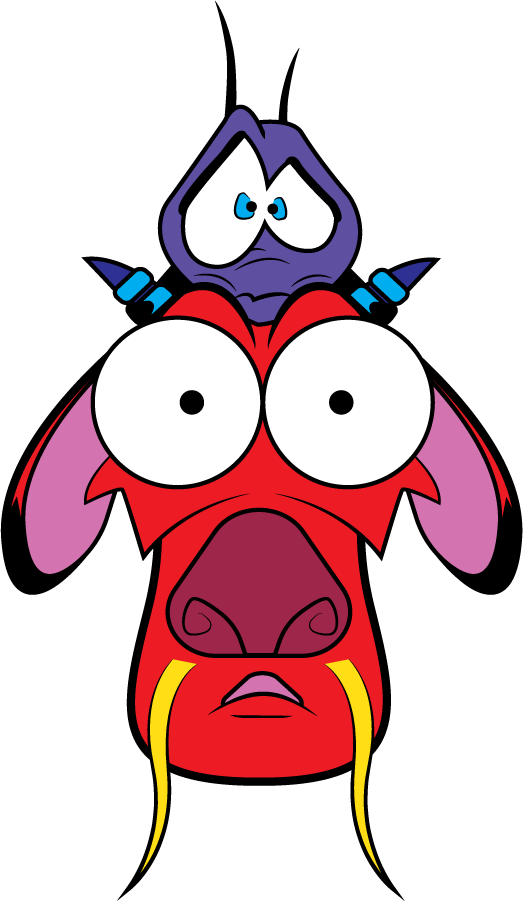 Mushu And Cricky - Cartoon Clipart (523x901), Png Download