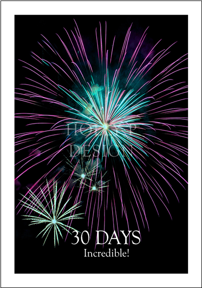 **30 Days Incredible - Fireworks Party Clipart (574x574), Png Download