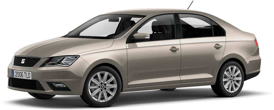 Vista Lateral Del Seat Toledo En Color Beige - Tesla Model X Vs Model Y Clipart (904x368), Png Download