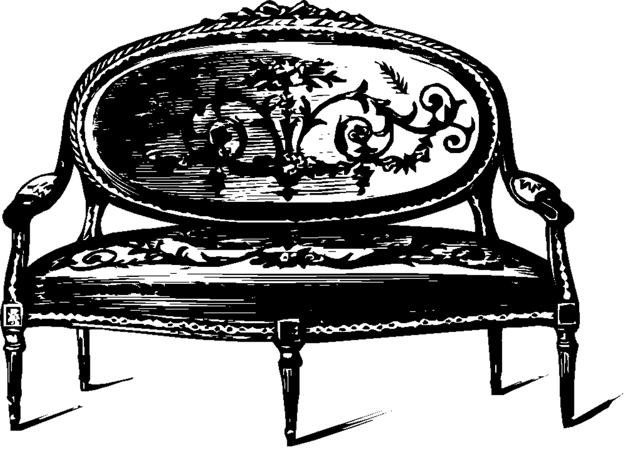 Couch Vintage Furniture Sit Png Image - Chair Clipart (1280x918), Png Download