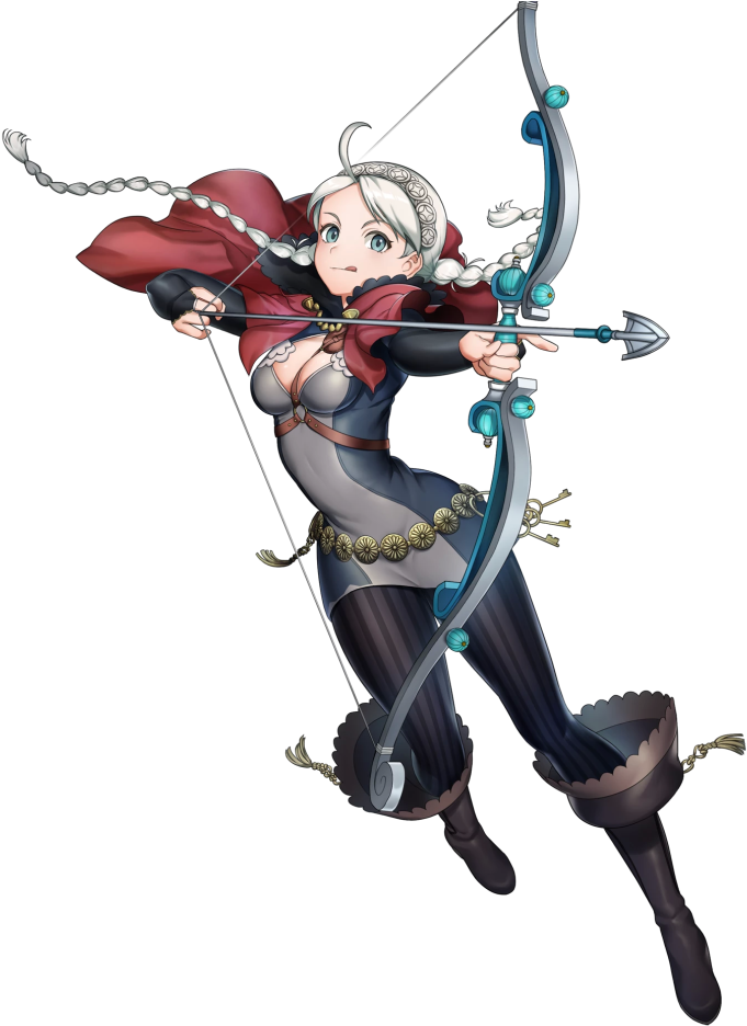 1girl Arrow Bangs Belt Blue Eyes Boots Bow Braid Breasts - Nina Fire Emblem Heroes Clipart (850x969), Png Download