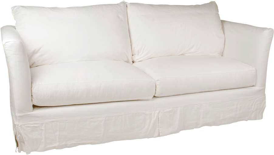 Vintage White Canvas Sofa - Studio Couch Clipart (902x510), Png Download