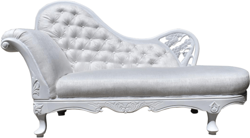 White Velvet Chaise - Chaise Longue Clipart (900x495), Png Download
