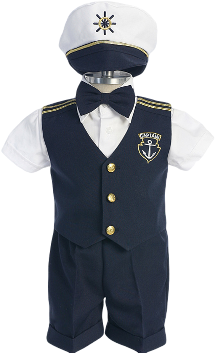 Navy Blue Nautical Sailor Vest & Shorts 5 Piece Outfit - Nautical Costume For Boys Clipart (800x1200), Png Download