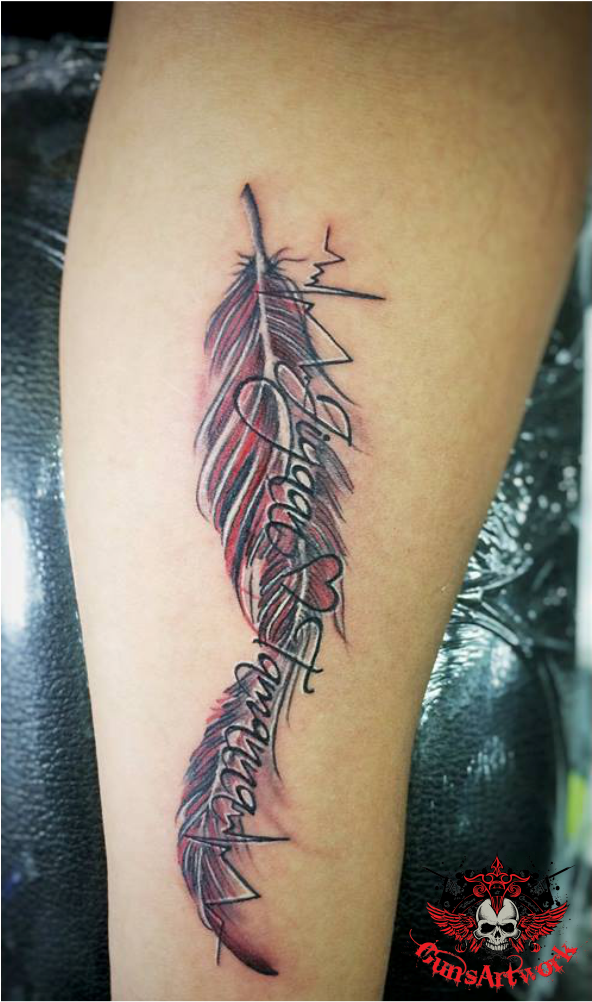 Feather Tattoo - Tattoo Clipart (1001x1001), Png Download