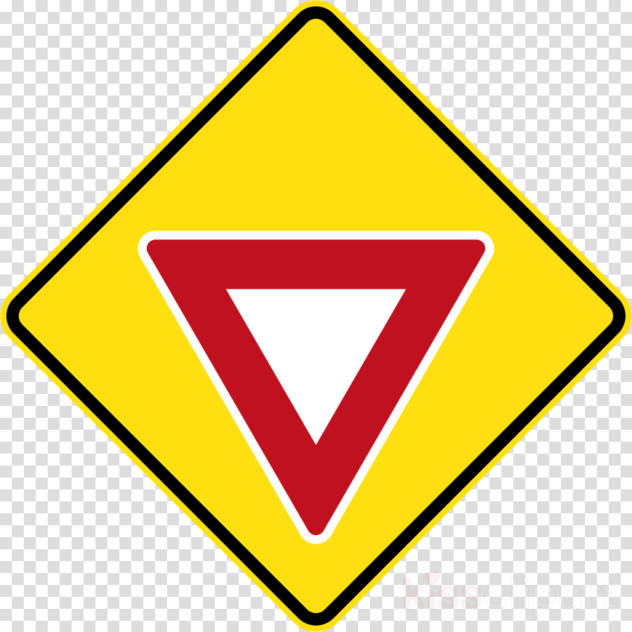 Triangle Clipart Traffic Sign Yield Sign - Rhombus Shapes Clip Art - Png Download (900x900), Png Download