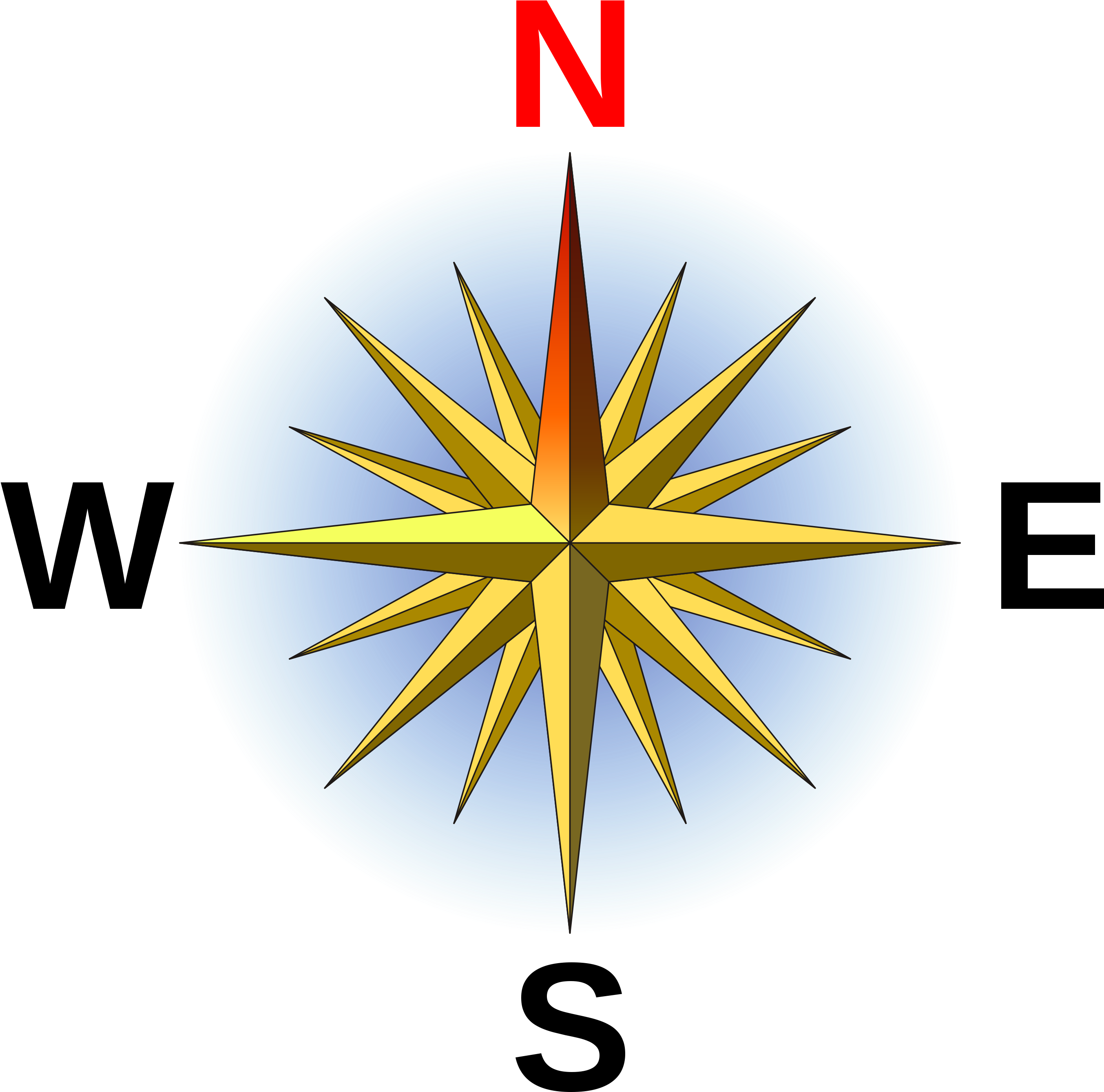 Compass Rose En Small N - Compass Rose Clipart (2835x2835), Png Download