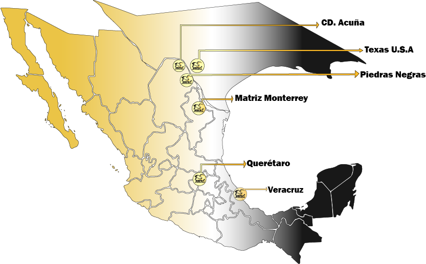Mapa De Sucursal Siepsa - Mexico Flag And Country Clipart (833x518), Png Download