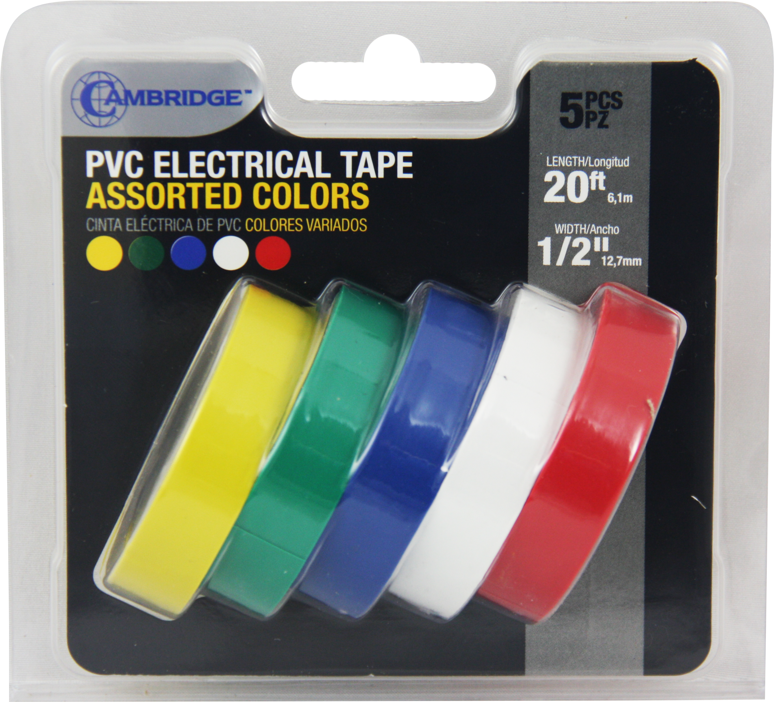 Cambridge Professional Grade Electrical Tape 5 Rolls, - Plastic Clipart (4272x2848), Png Download
