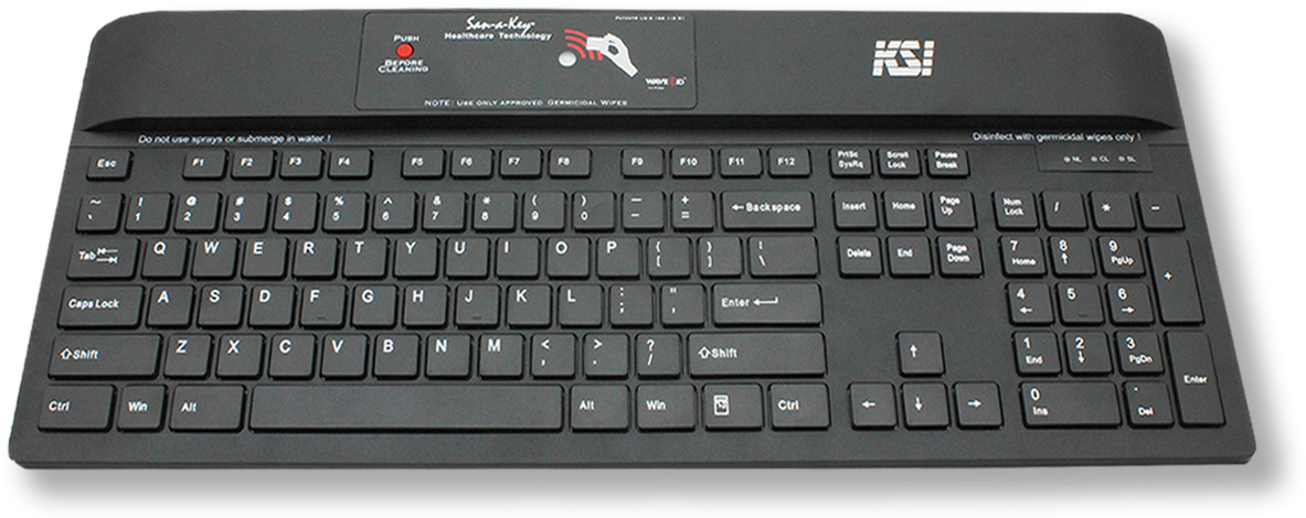 Linksmart® Keyboard With San A Key® Infection Control - Hd Image Of Computer Keyboard Clipart (1201x485), Png Download