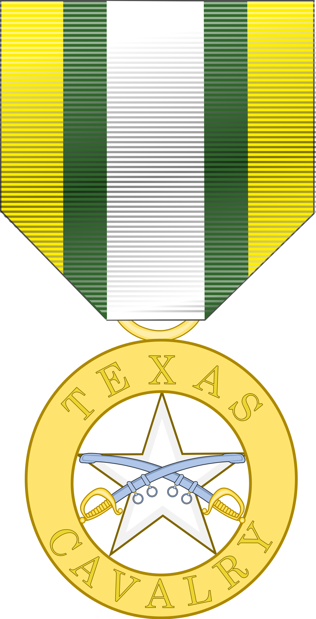 Texas Cavalry Service Medal - Texas Medals And Orders Clipart (1200x2347), Png Download