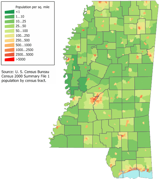 Map 2 - Mississippi Population Map Clipart (560x610), Png Download