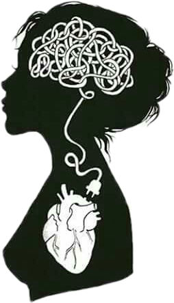 Brain Heart Stencil Clipart (254x443), Png Download