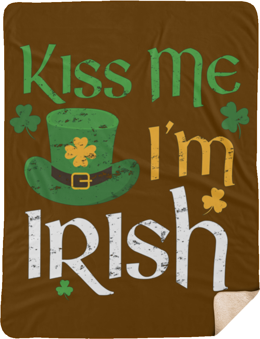 Kiss Me Im Irish St Paddys Day Extra Large Fleece Sherpa - Emblem Clipart (1155x1155), Png Download