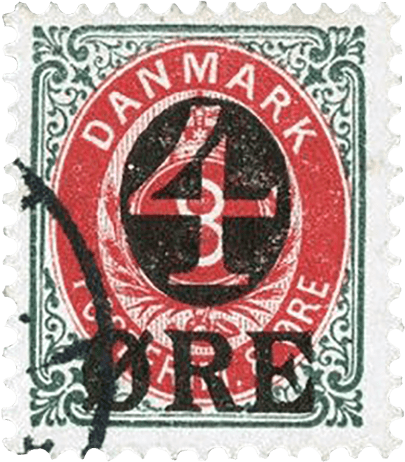Inverted Frame "4 Ore" Surcharge, - Postage Stamp Clipart (591x674), Png Download