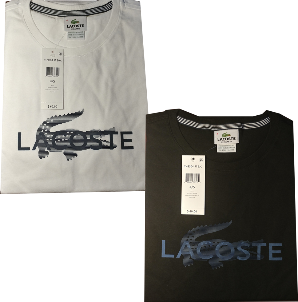 Lacoste Authentic Mens Textured Striped Croc Logo T - Lacoste Clipart (640x640), Png Download