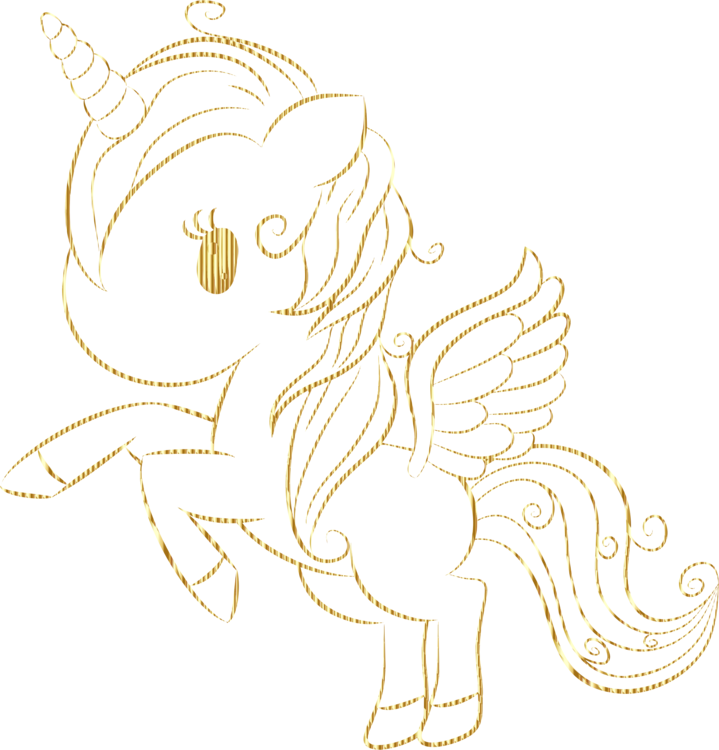 Line Art Horse Cartoon Unicorn Legendary Creature - Cartoon Clipart (719x750), Png Download