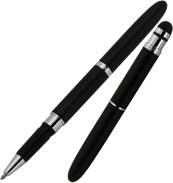 Fisher Space Pen Matte Black Bullet Grip Space Pen - Fisher Space Pen Bullet Grip Stylus Pen Clipart (563x593), Png Download