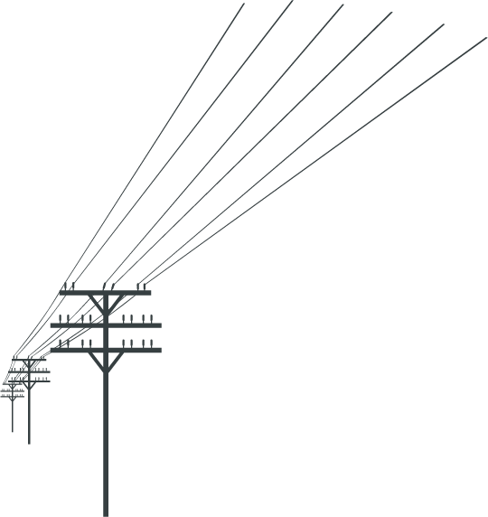 Pole Vector Telephone - Transparent Power Line Silhouette Clipart (540x572), Png Download
