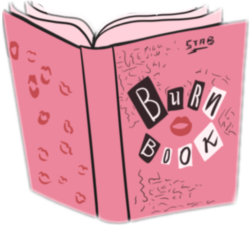 Burnbook Sticker - Burn Book Mean Girls Drawing Clipart (518x467), Png Download