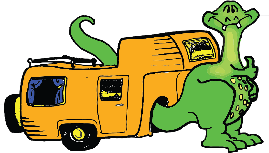 Clip Freeuse Stock Dinosaur Park Suchomimus Campervans - Dinosaur Trailer Park - Png Download (1101x627), Png Download