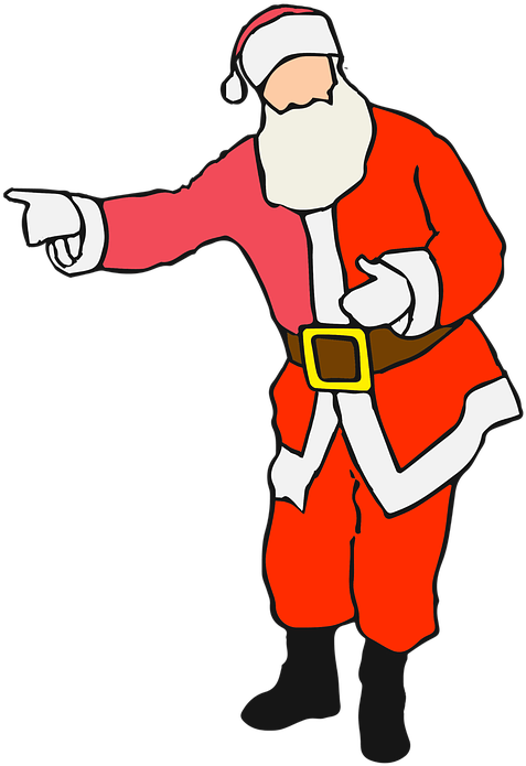 Background, Claus, Full Length, Pointing, Santa - Papai Noel Apontando Png Clipart (720x720), Png Download