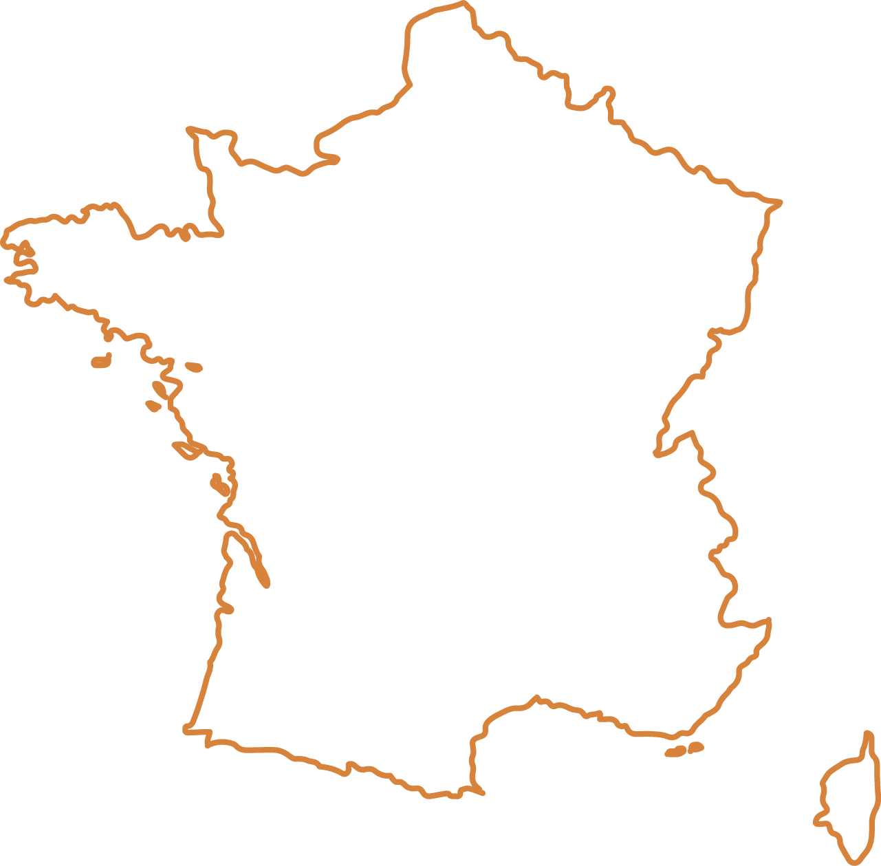 Country Dog - France Outline Clipart (1281x1259), Png Download