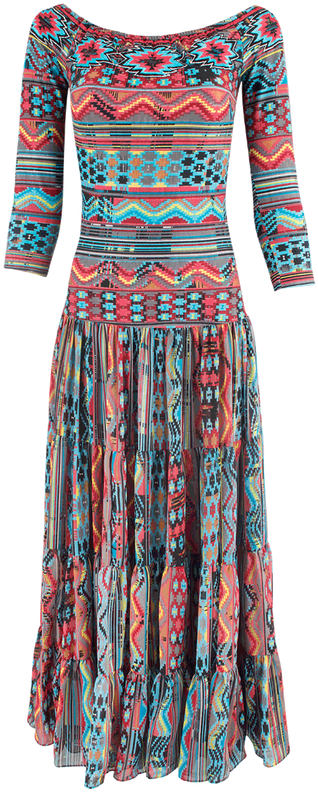 Vintage Collection Santa Fe Nights Long Dress - Day Dress Clipart (544x800), Png Download