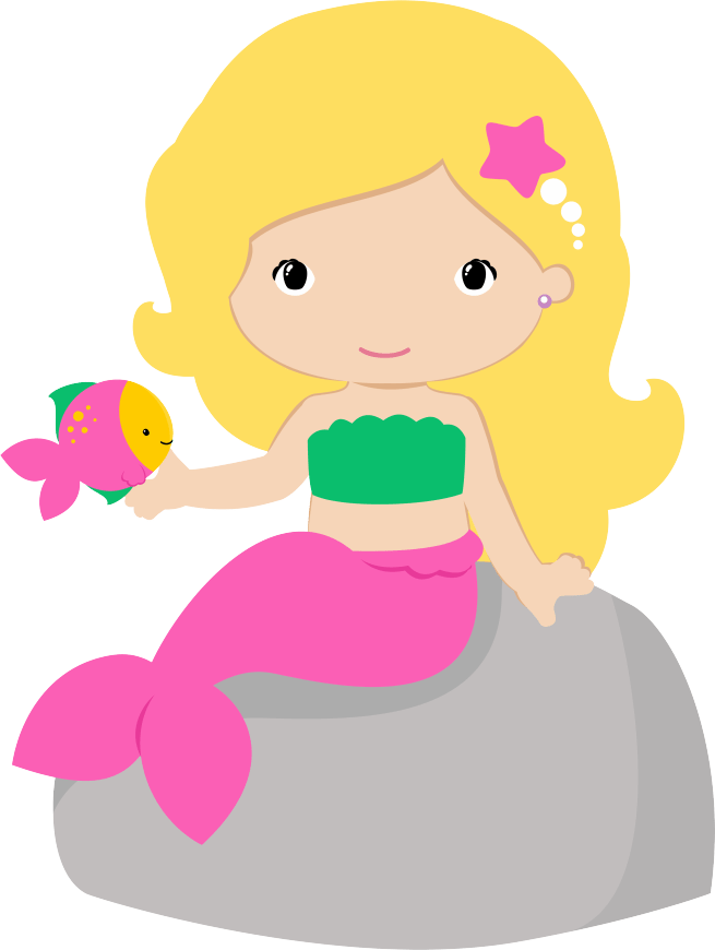 Cute Mermaid Clipart - Png Download (655x870), Png Download