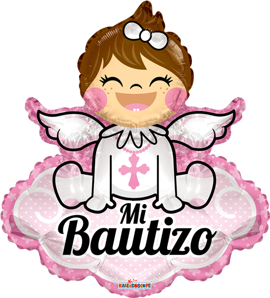 Globo Shape Metalico Mi Bautizo Angelito Con Nube Rosa - Baby Brands Gift Club Clipart (600x600), Png Download