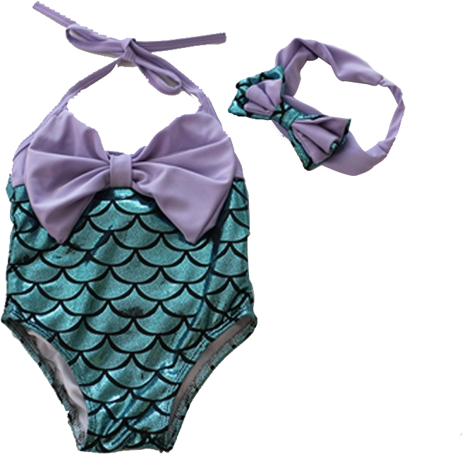 Mermaid Children's Swimsuit Girls Korean Little Princess - ชุด ว่า ย น้ำ เด็ก ทารก Clipart (800x800), Png Download