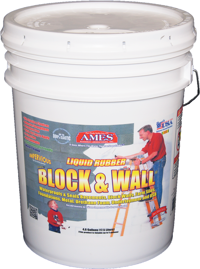 Block & Wall® Liquid Rubber Concrete Waterproof Sealant - Ames Bwrf5 Block & Wall Liquid Rubber Paint Clipart (900x900), Png Download