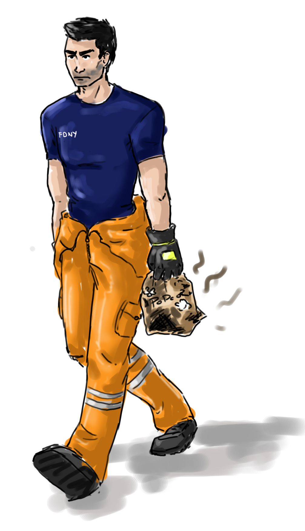 Derek Hale Fireman Derek Firefighters Au Firefighter - Illustration Clipart (1280x1811), Png Download