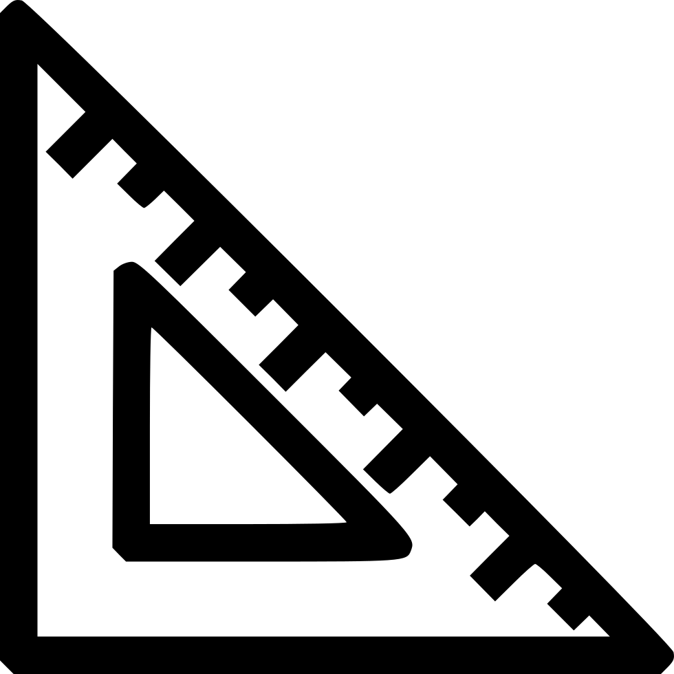 Design Rule Shape Triangle Geometry Maths Tool Comments - Triangle Ruler Icon Png Clipart (980x980), Png Download