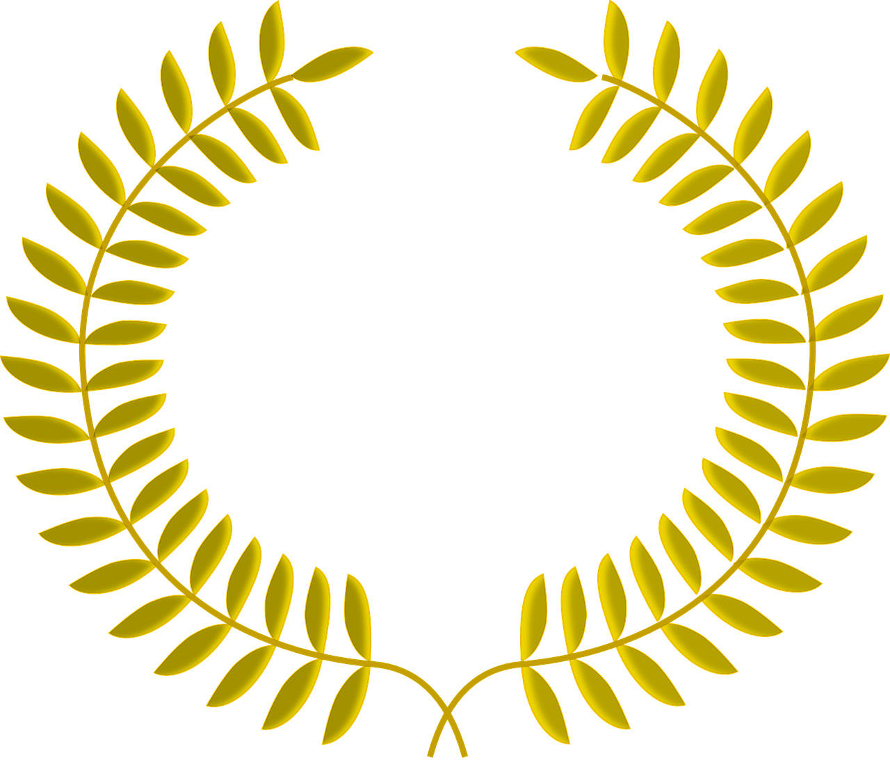 Wreath Holiday Diploma - Coroa De Flores Dourada Png Clipart (1280x1093), Png Download