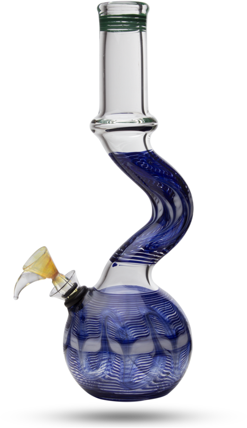 Zig Zag Water Bong W/ Elbow And Colorful Base - Glass Bottle Clipart (1024x1024), Png Download