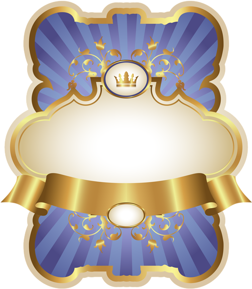 Gold And Blue Luxury Label Png Image Ⓒ - Gold And Blue Crown Png Clipart (524x600), Png Download