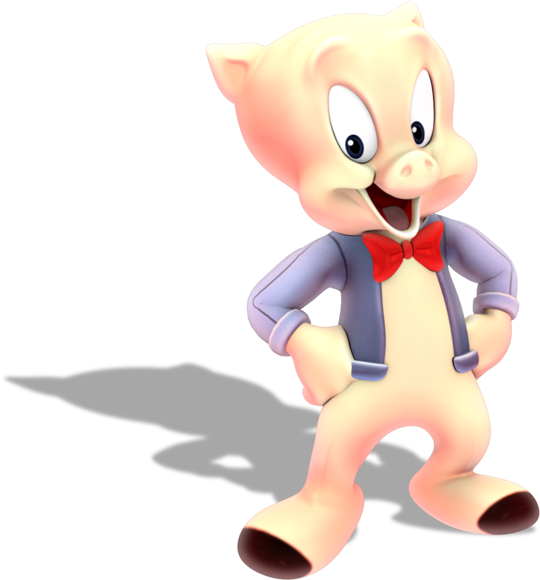 A Model Of Porky Pig From The Looney Tunes - Cartoon Clipart (1280x1257), Png Download